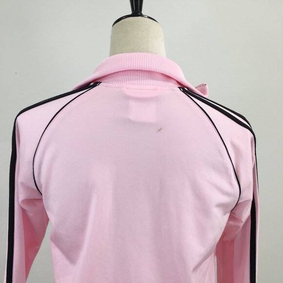 ADIDAS Pink Black Striped Long Sleeve Tracksuit Jacket - Picture 11 of 12